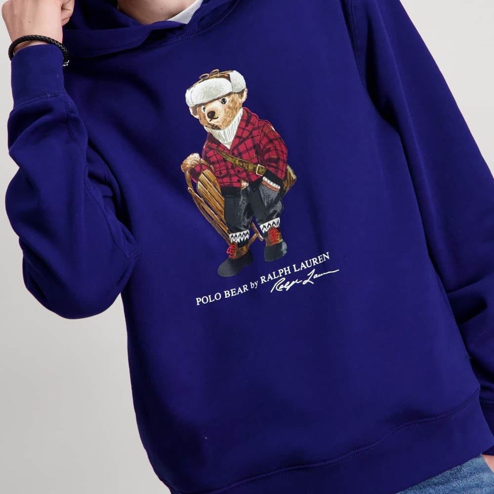 Ralph Lauren Kids' Polo Bear Navy Hoodie